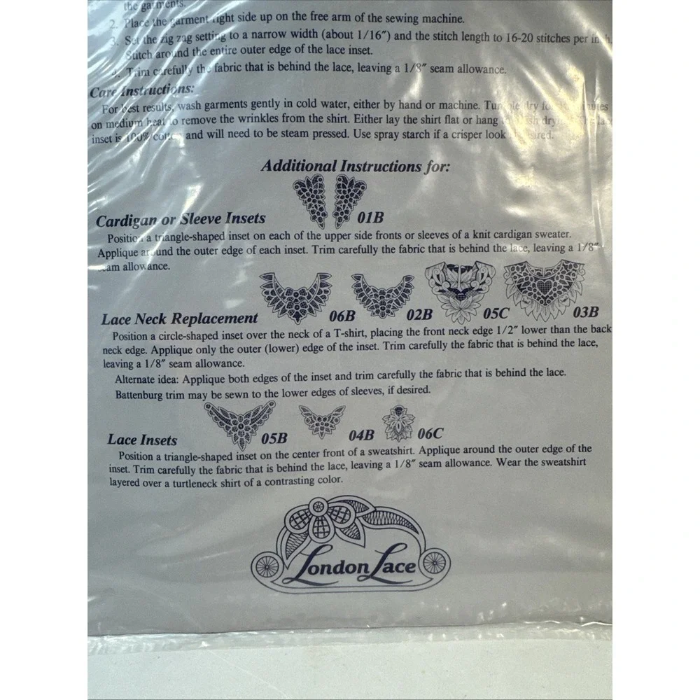 VTG Cotton Battenberg Lace Inset‎ applique patch 90s apparel